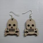 Wooden Laser Cut Earrings - Skulls