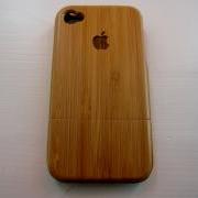 Apple logo - Bamboo Iphone case 4S laser- engraved