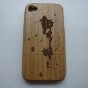 Paint splash - Bamboo Iphone case 4S laser- engraved