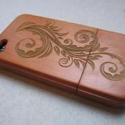 Iphone 4 case - wooden cases bamboo, cherry and walnut wood - Flower