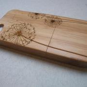 Iphone 5 case - wooden cases bamboo, cherry and walnut wood - Dandelion - laser engraved