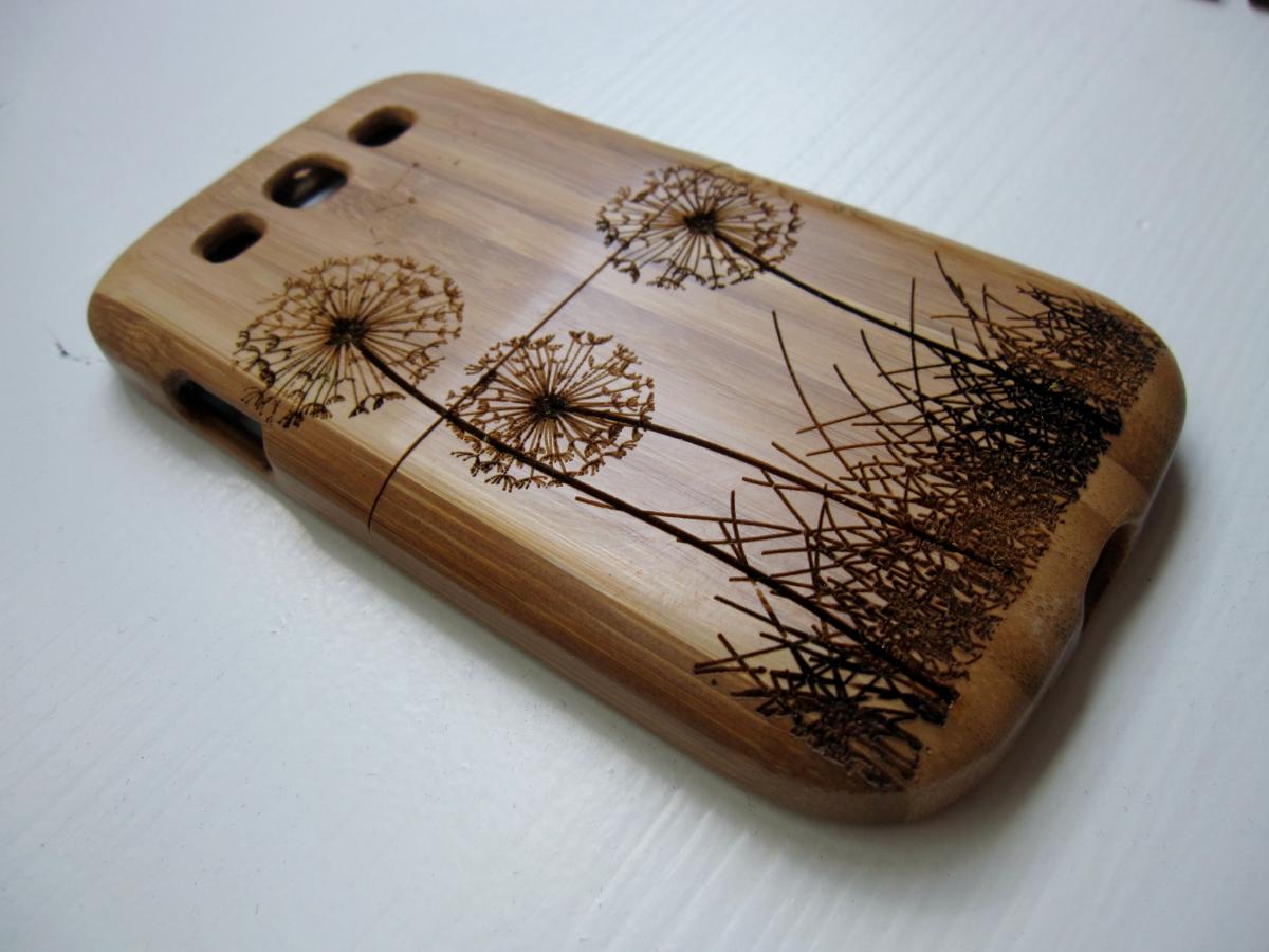 Samsung Galaxy S3 Case - Wooden Cases Walnut / Cherry Or Bamboo - Dandelion