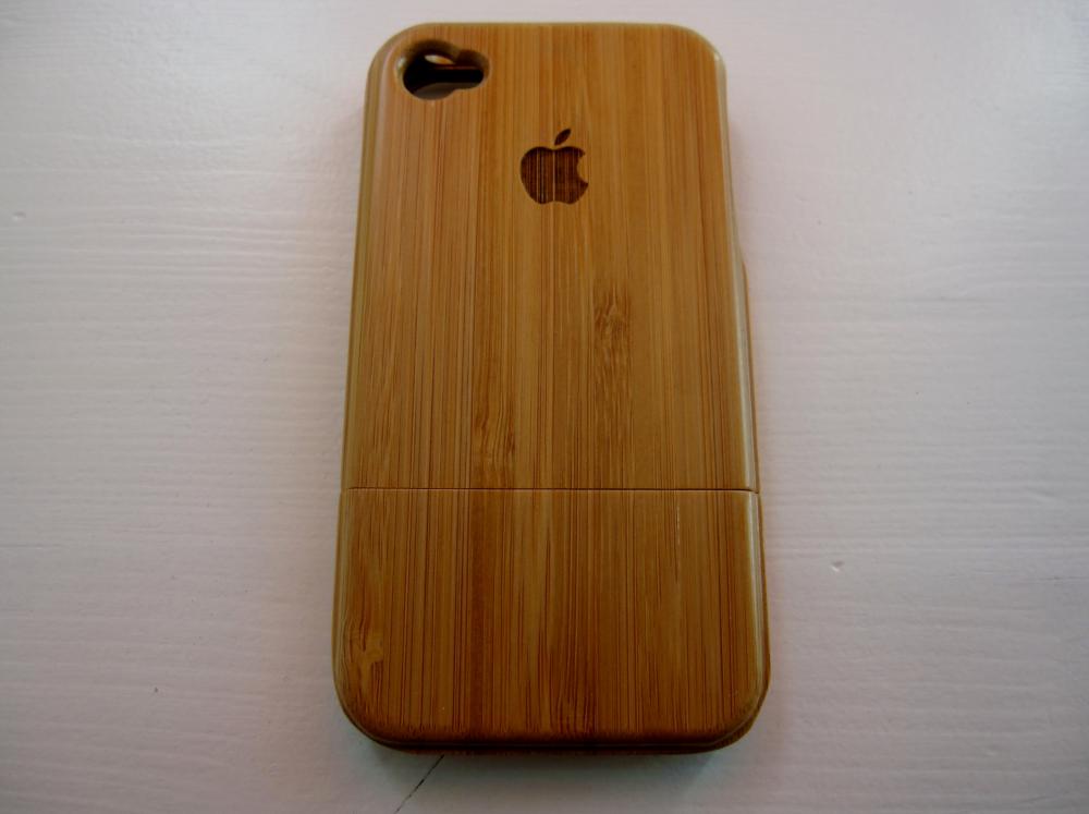 Iphone 4 Case - Wooden Cases Bamboo, Cherry And Walnut Wood - Apple Logo