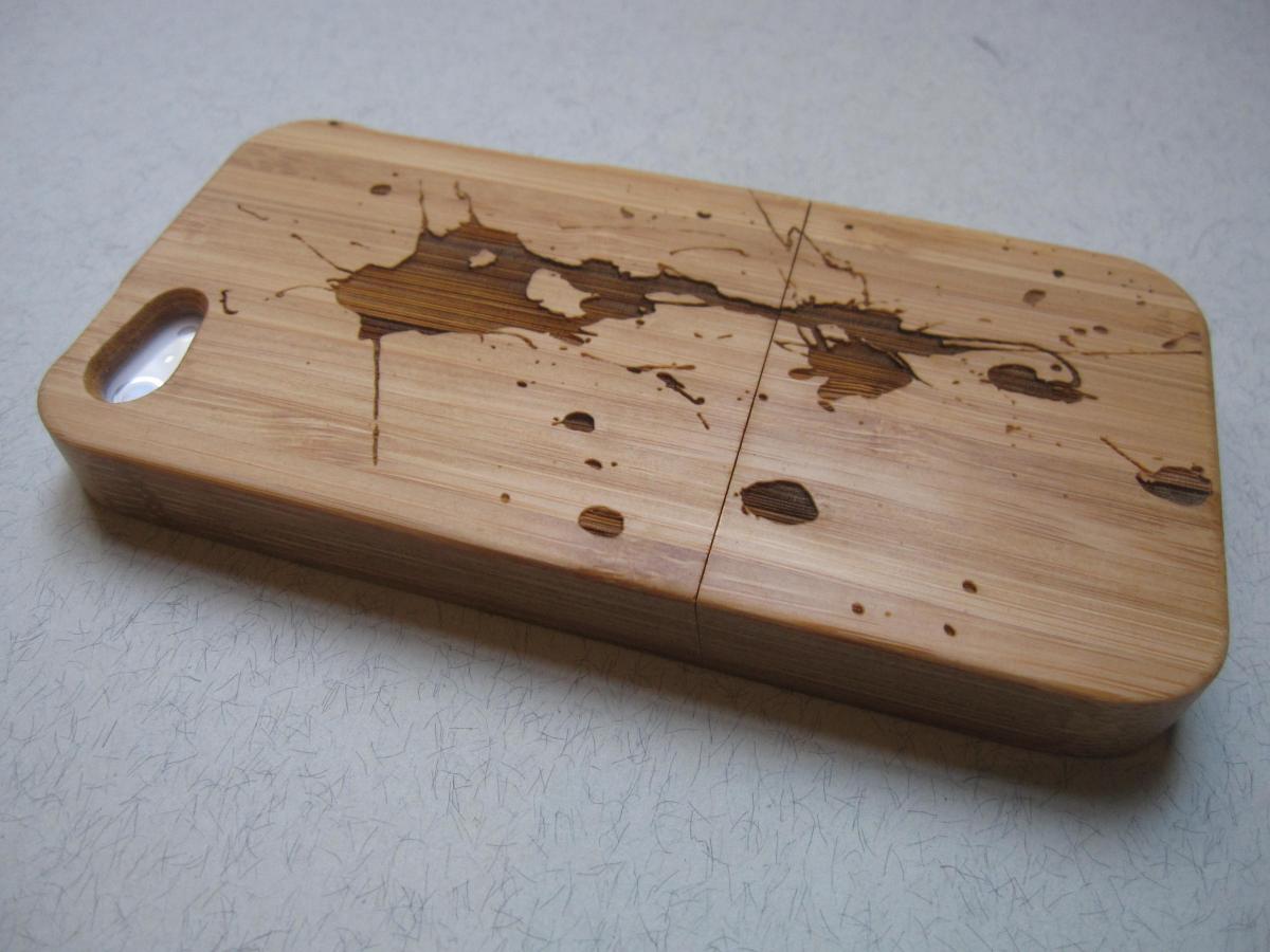 Iphone 5 Case - Wooden Cases Bamboo, Cherry And Walnut Wood - Paint Splash