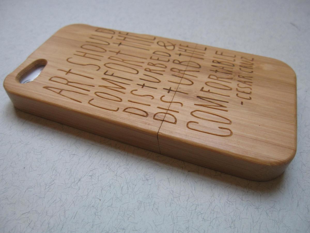 Iphone 5 Case - Wooden Cases Bamboo, Cherry And Walnut Wood - Art Should Disturb - Laser- Engraved