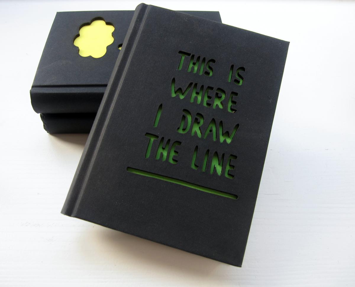 Notebook 'this Is Where I Draw The Line' - With A Laser Cut Cover